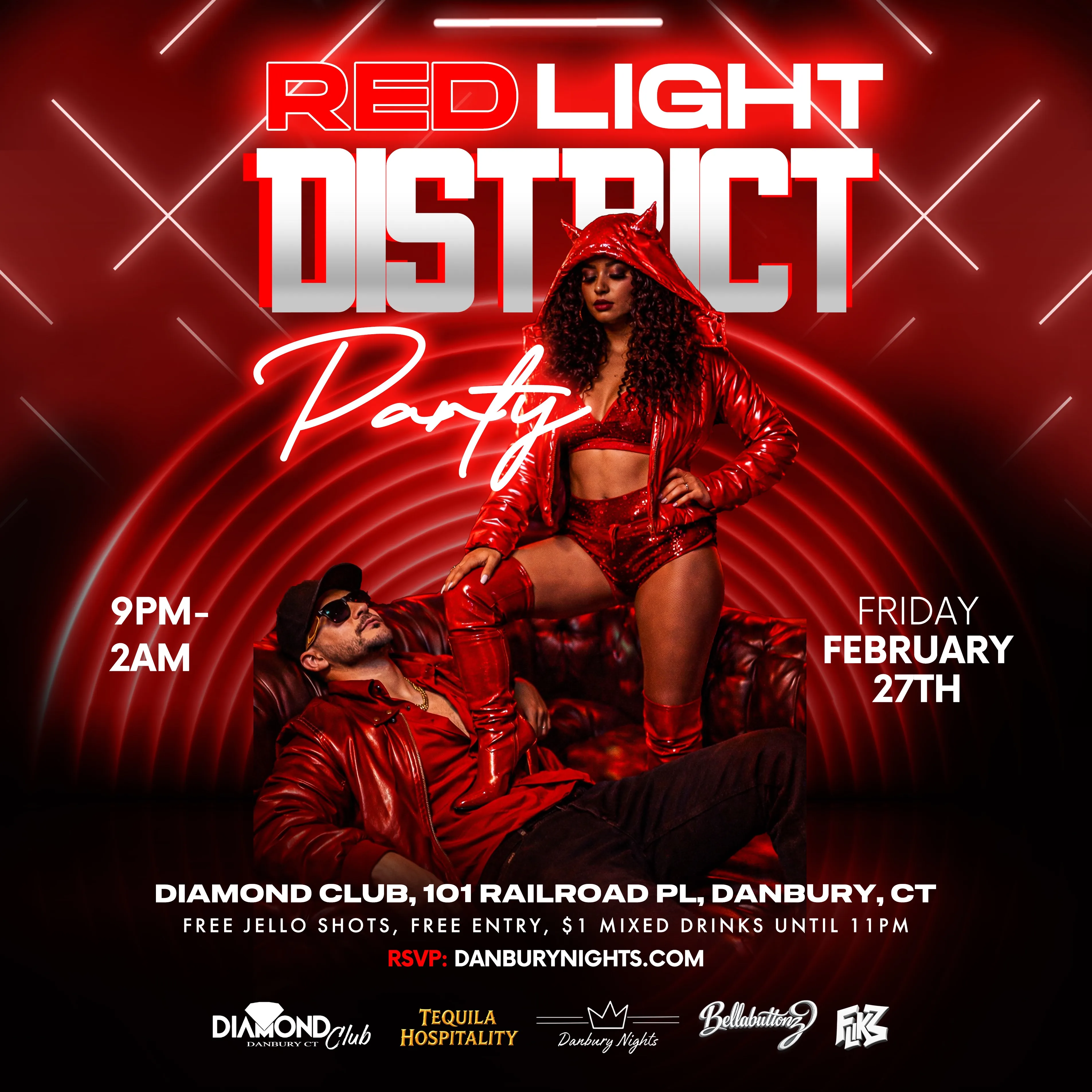 Red Light District Party flyer