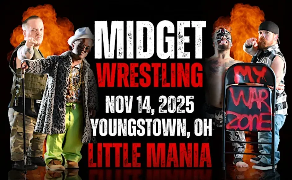 Little Mania Midget Wrestling – Youngstown, OH – Nov 14, 2025 – Buy Now flyer