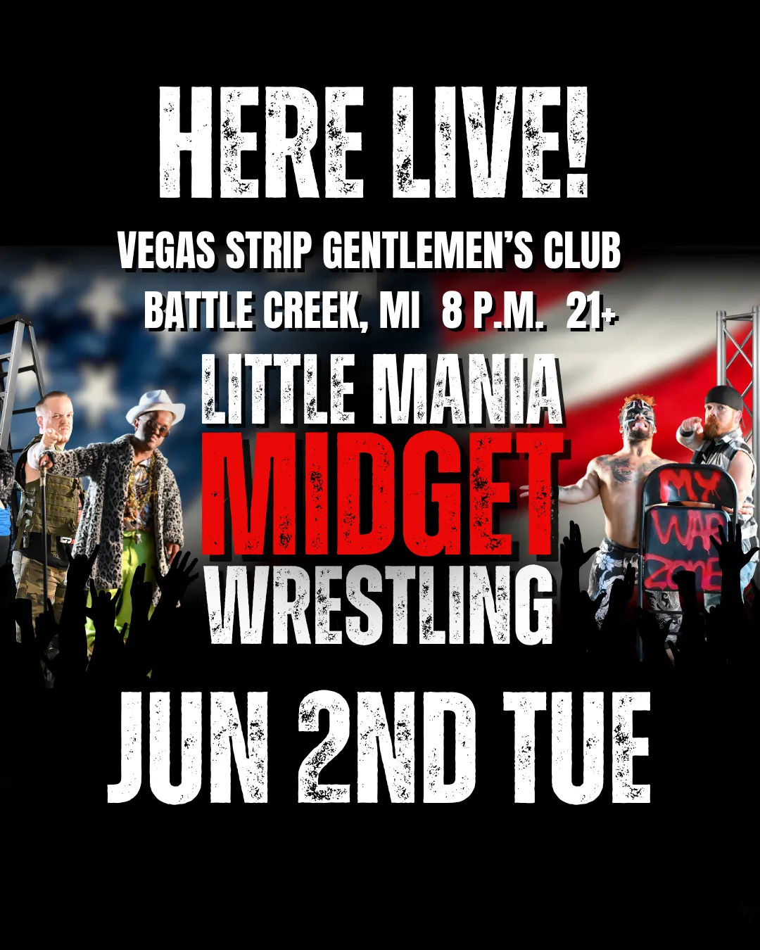 Little Mania Midget Wrestling – Battle Creek, MI – June 2, 2026 – Buy Now flyer