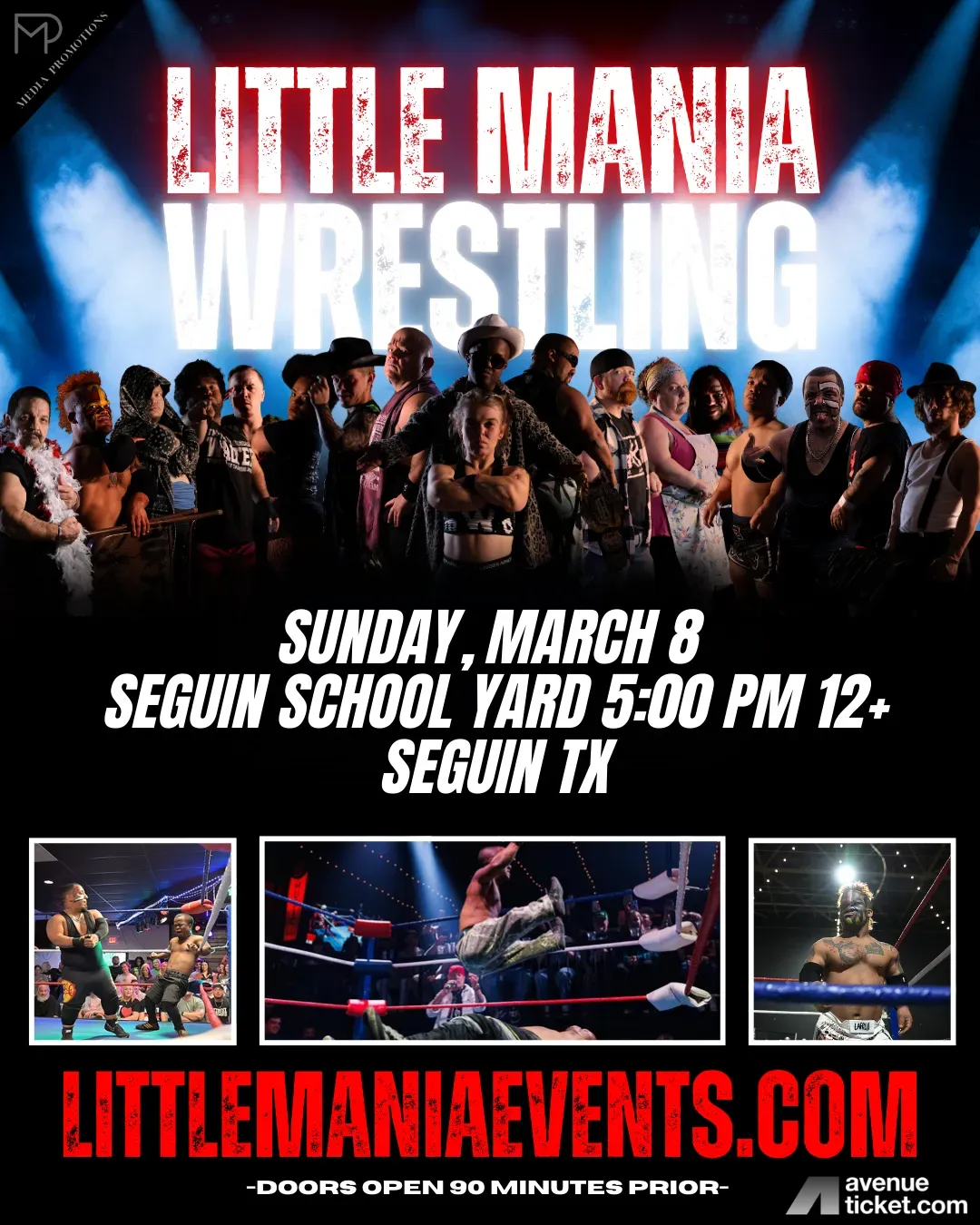 Little Mania Midget Wrestling – Seguin, TX   – Mar 8, 2026 – Buy Now