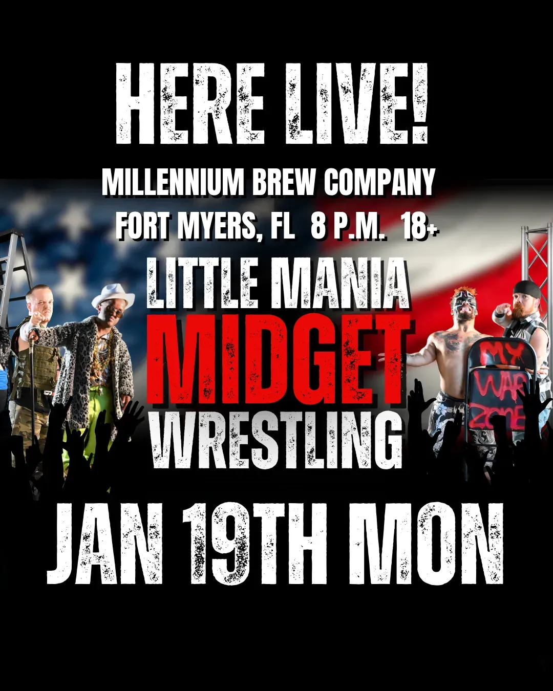 Little Mania Midget Wrestling – Miami, FL – Jan 19, 2026 flyer