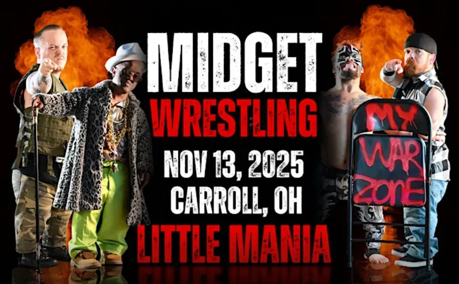 Little Mania Midget Wrestling – Carroll, OH – Nov 13, 2025 – Buy Now flyer