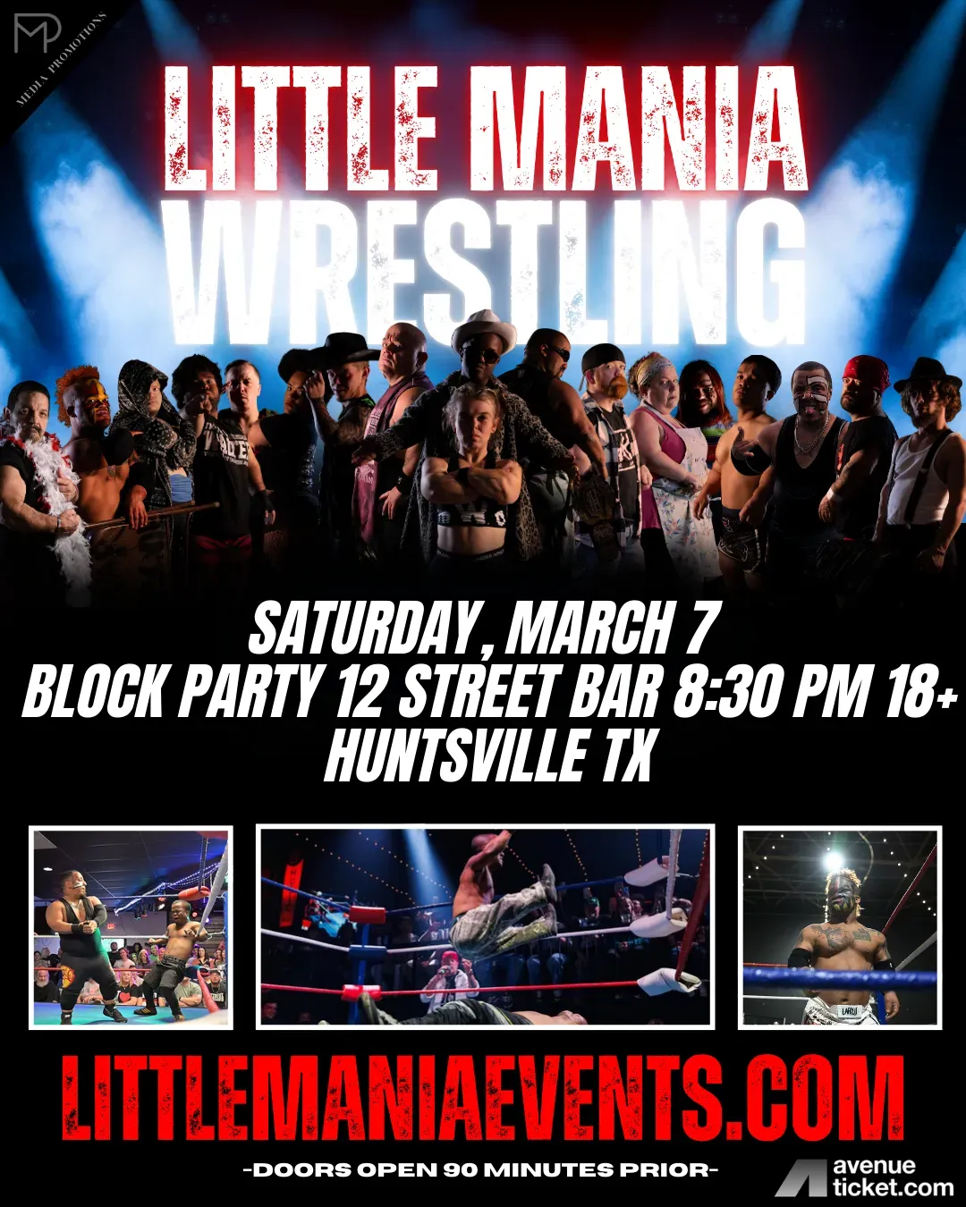 Little Mania Midget Wrestling – Huntsville, TX   – Mar 7, 2026 – Buy Now