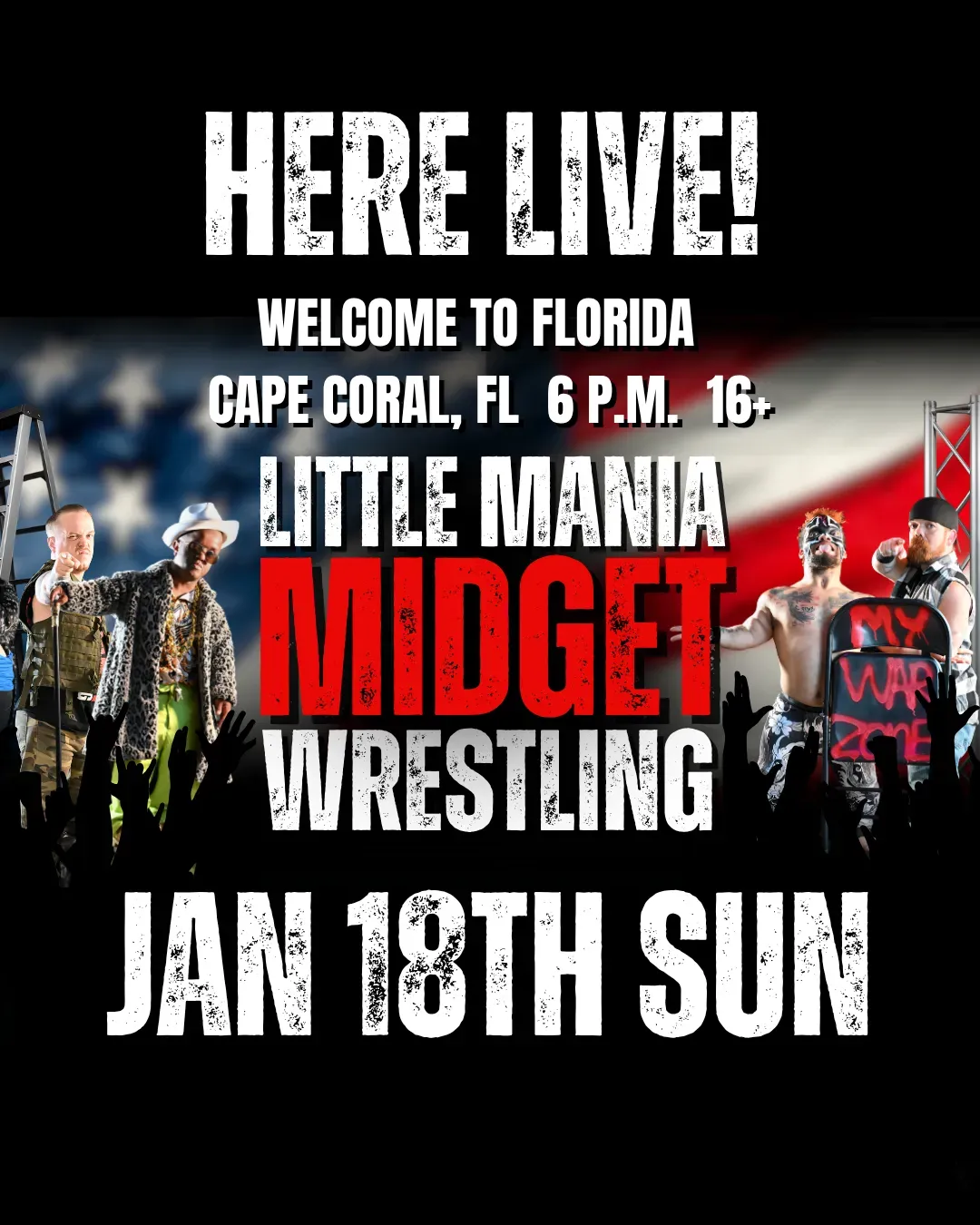 Little Mania Midget Wrestling – Miami, FL – Jan 18, 2026 flyer
