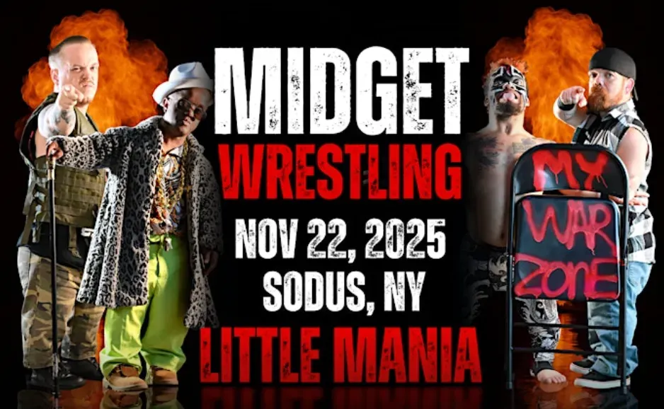 Little Mania Midget Wrestling – Sodus, NY – Nov 22, 2025 – Buy Now flyer