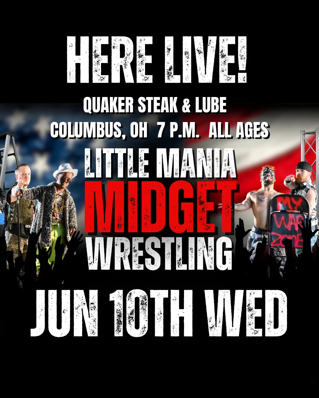 Little Mania Midget Wrestling – Columbus, OH – June 10, 2026 – Buy Now flyer