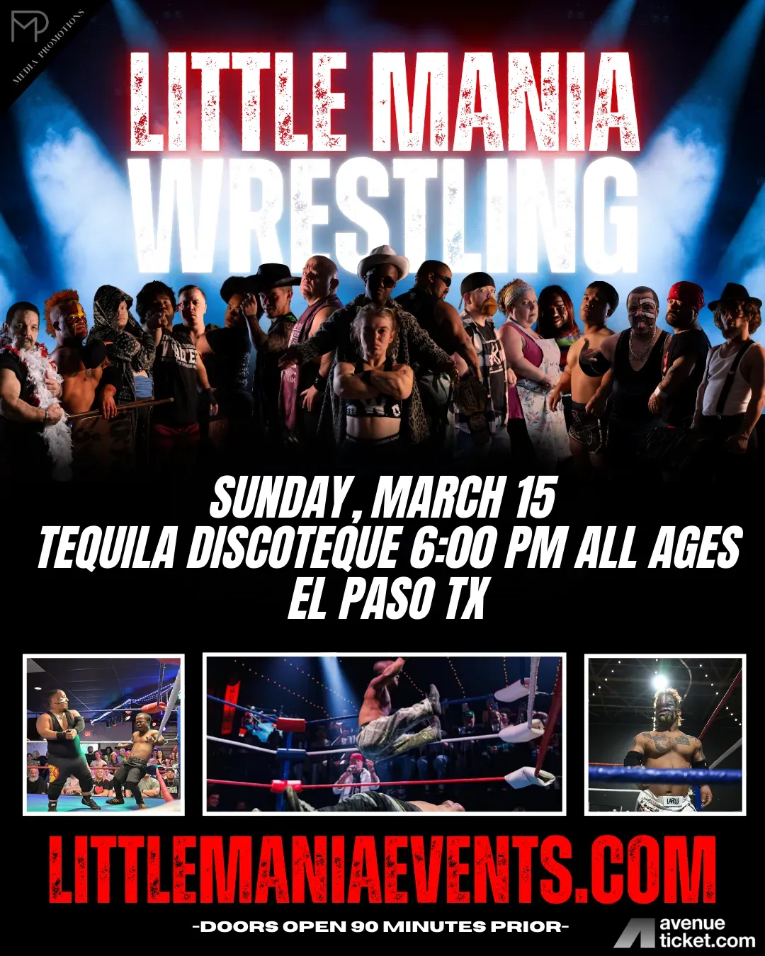 Little Mania Midget Wrestling – El Paso, TX  – Mar 15, 2026 – Buy Now