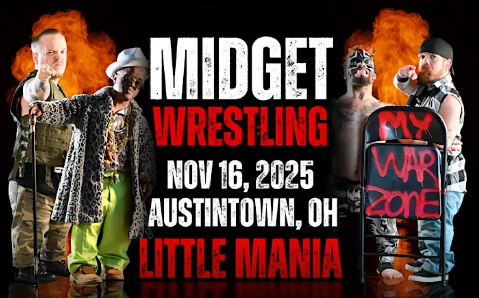 Little Mania Midget Wrestling – Austintown, OH – Nov 16, 2025 – Buy Now flyer
