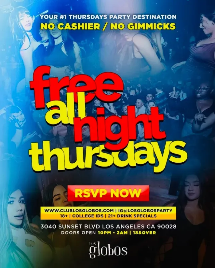 All Night Thursdays flyer