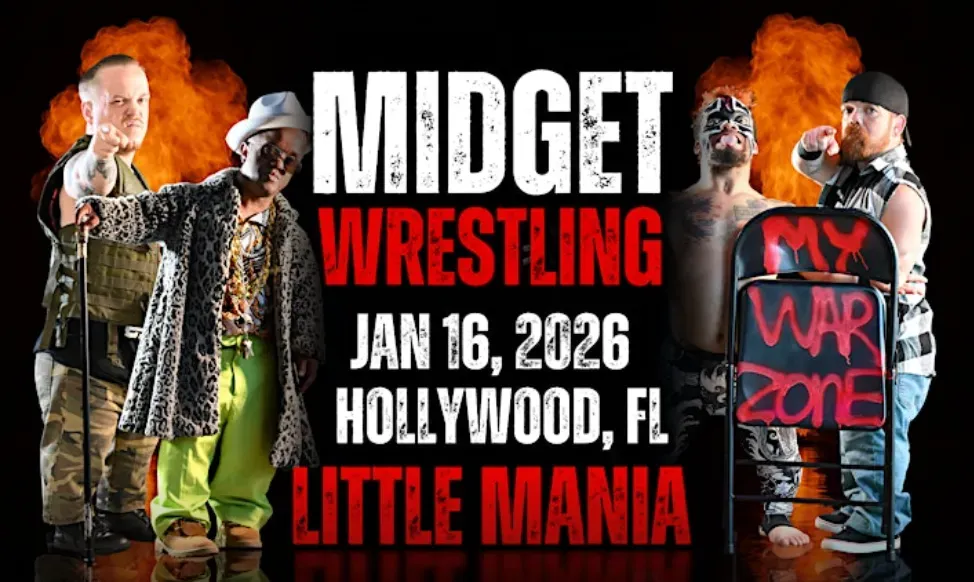 Little Mania Midget Wrestling – Hollywood, FL – Jan 16, 2026 – Buy Now flyer