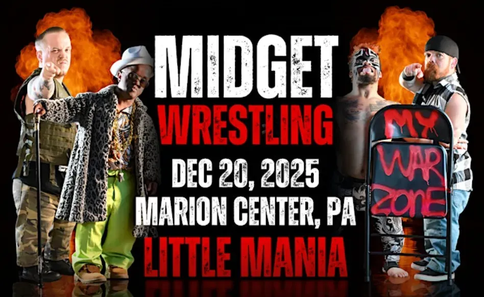 Little Mania Midget Wrestling – Marion Center, PA – Dec 20, 2025 – Buy Now flyer