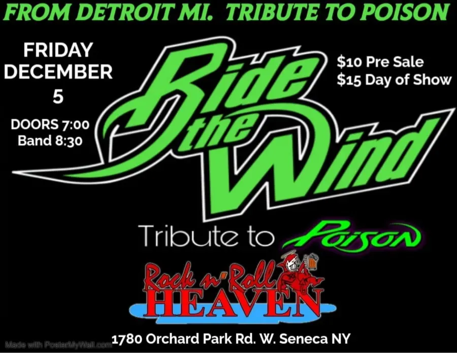 RIDE THE WIND (Tribute to Poison) flyer