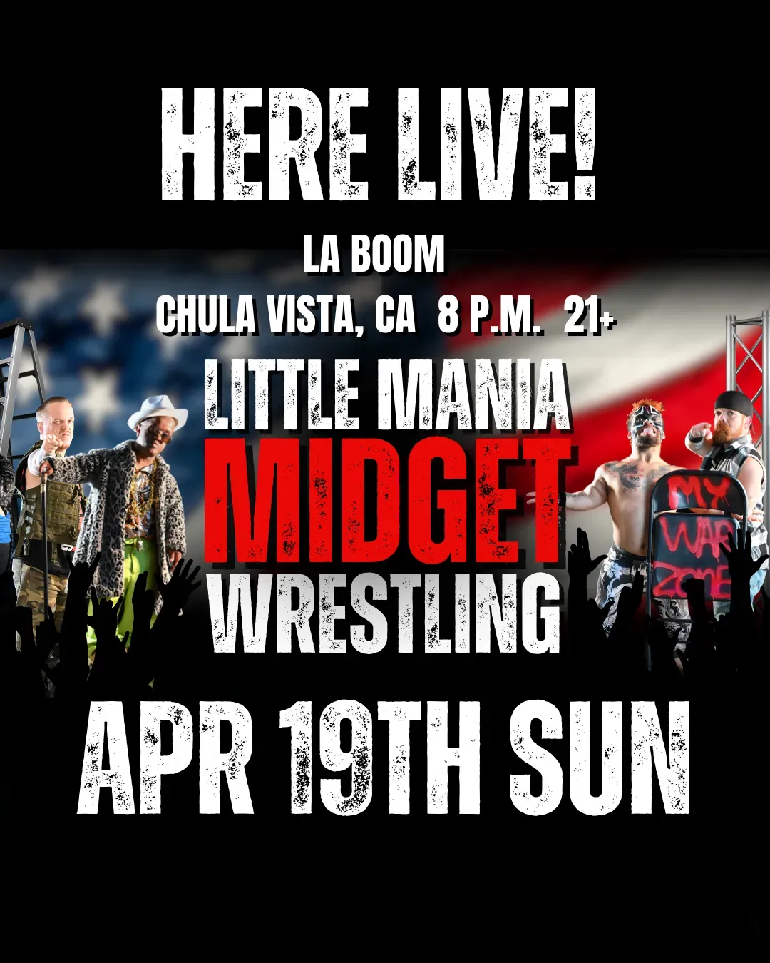 Little Mania Midget Wrestling – Chula Vista, CA– Apr 19, 2026 – Buy Now flyer