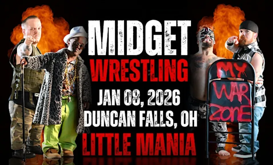 Little Mania Midget Wrestling – Duncan Falls, OH – Jan 08, 2026 – Buy Now flyer