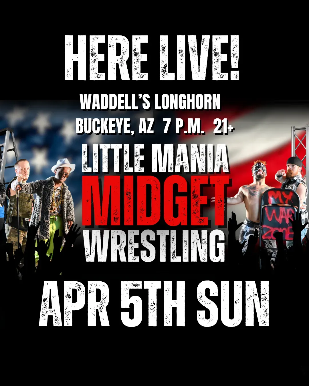 Little Mania Midget Wrestling – Buckeye, AZ– Apr 5, 2026 – Buy Now flyer