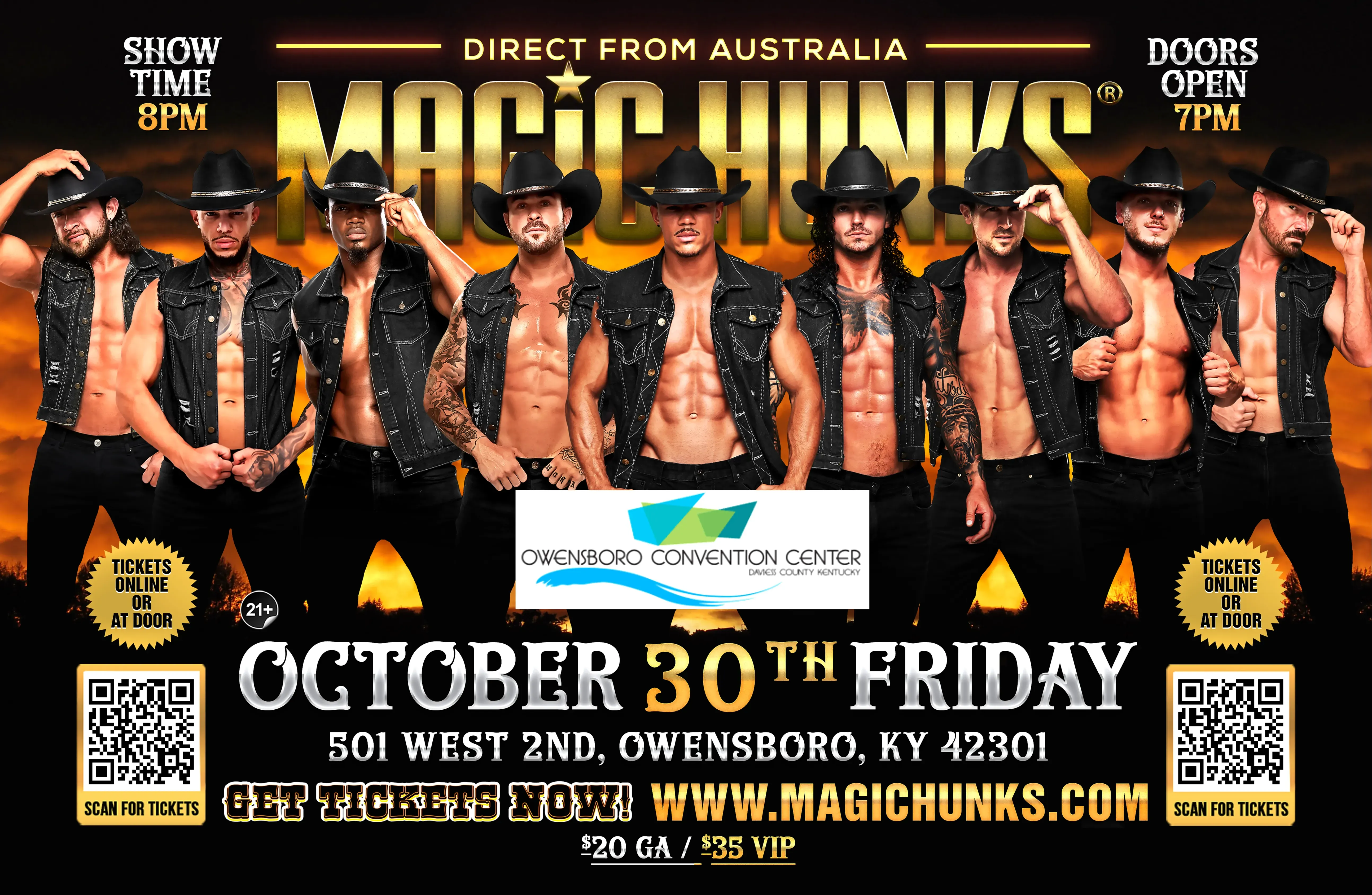 MAGIC HUNKS AUSTRALIA TAKEOVER OWENSBORO,KY USA!!! flyer