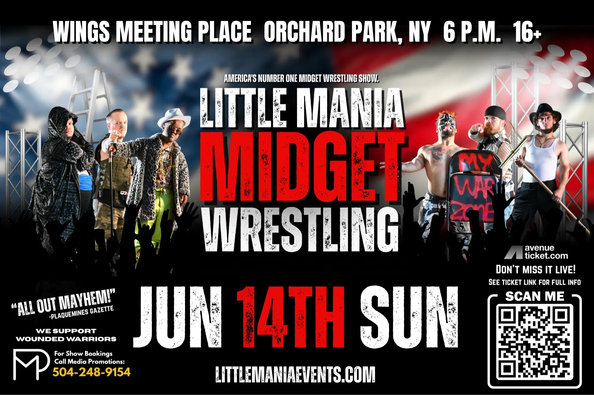 Little Mania Midget Wrestling – Orchard Park, NY – June 14, 2026 – Buy Now flyer