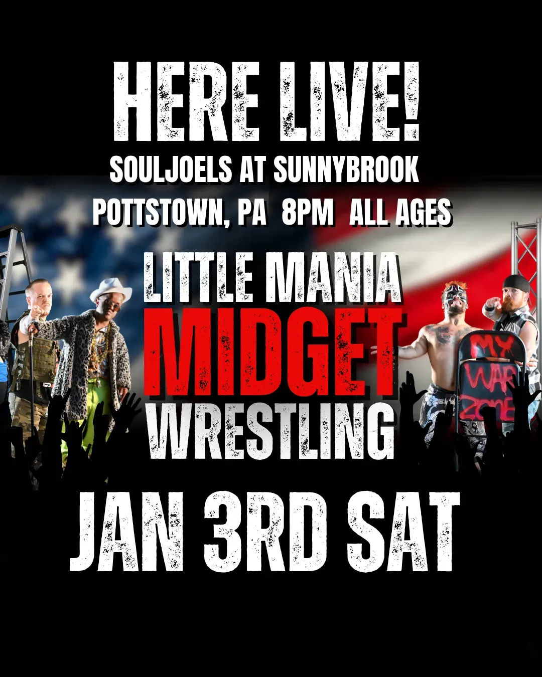 Little Mania Midget Wrestling – Pottstown, PA – Jan 03, 2026 – Buy Now flyer