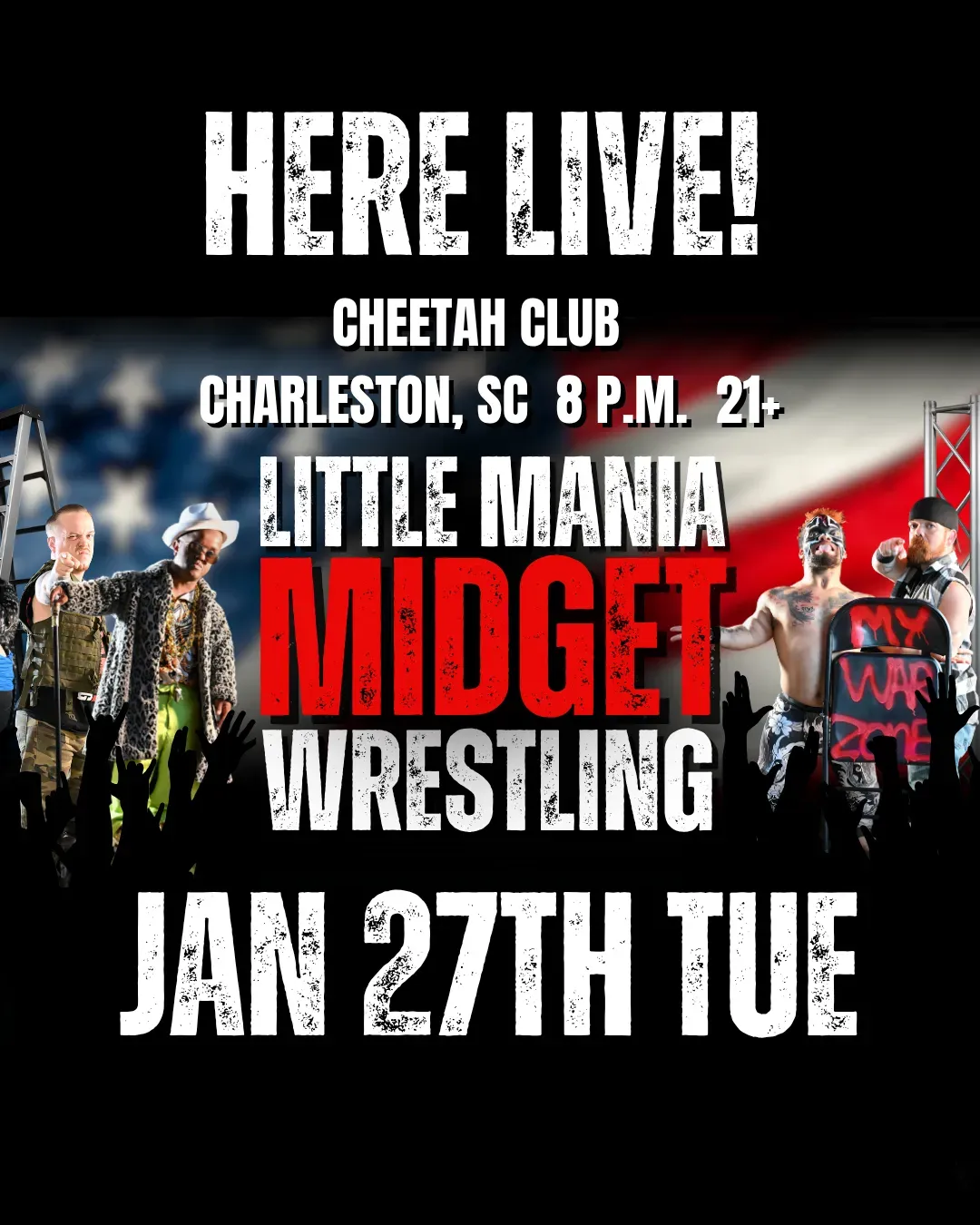 Little Mania Midget Wrestling – Charleston, SC – Jan 28, 2026 – Buy Now flyer