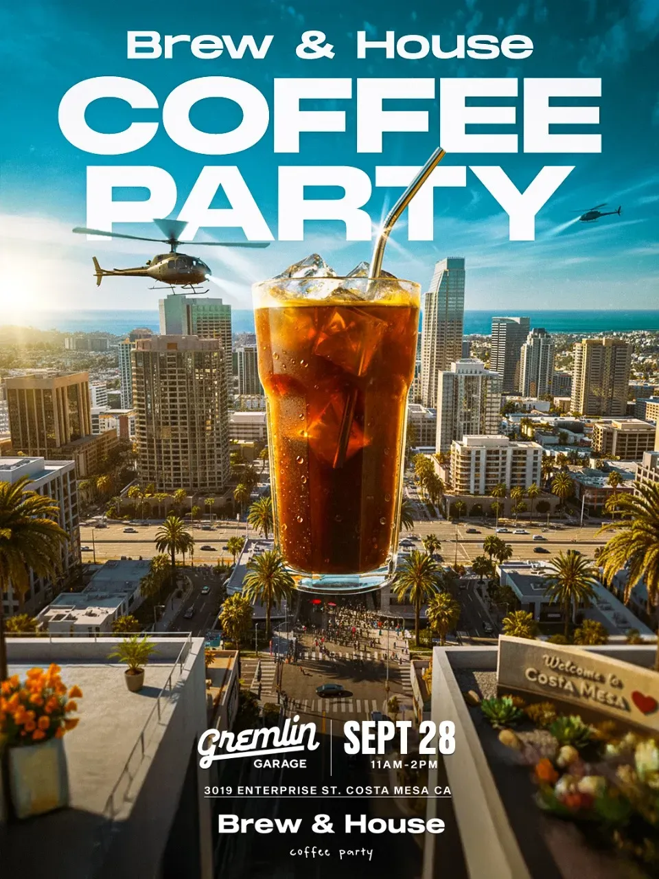 Brew & House - Coffee Party | Costa Mesa OC flyer
