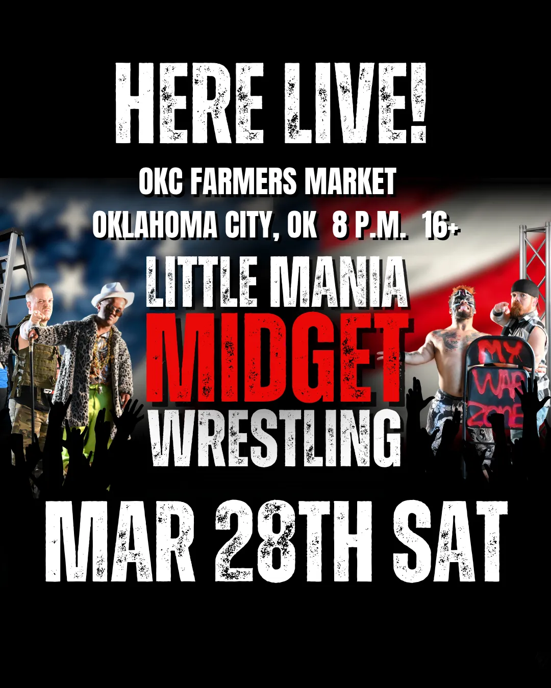 Little Mania Midget Wrestling – Oklahoma City, Ok – Mar 28, 2026 – Buy Now flyer