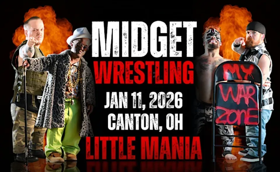 Little Mania Midget Wrestling – Canton, OH – Jan 11, 2026 – Buy Now flyer