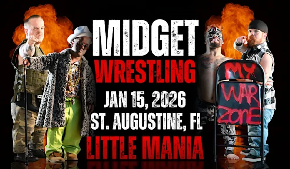 Little Mania Midget Wrestling – St. Augustine, FL – Jan 15, 2026 – Buy Now flyer