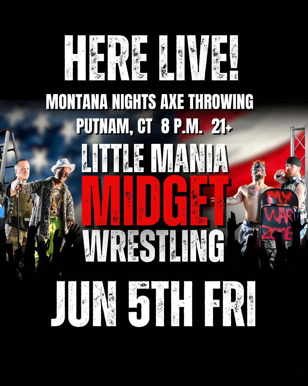 Little Mania Midget Wrestling – Putnam, CT– June 5, 2026 – Buy Now flyer