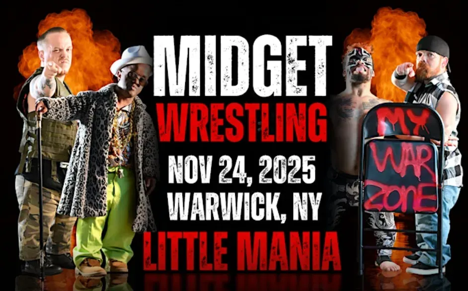 Little Mania Midget Wrestling – Warwick, NY – Nov 24, 2025 – Buy Now flyer