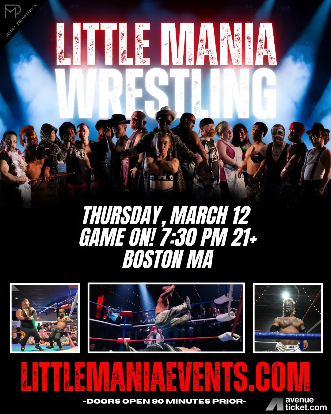 Little Mania Midget Wrestling – Boston, MA  – Mar 12, 2026 – Buy Now
