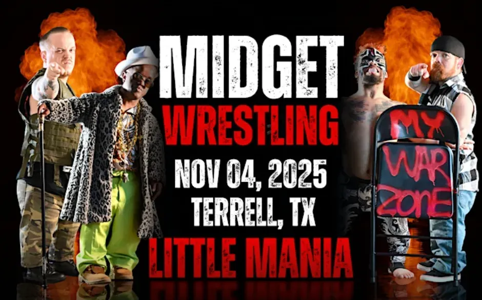 Little Mania Midget Wrestling – Terrell, TX – Nov 04, 2025 – Buy Now flyer