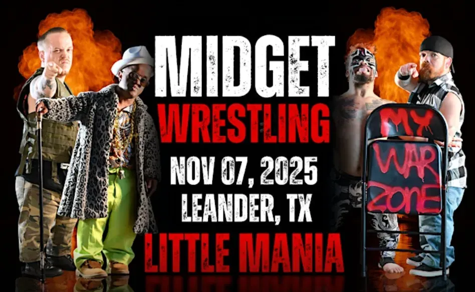 Little Mania Midget Wrestling – Leander, TX – Nov 07, 2025 – Buy Now flyer