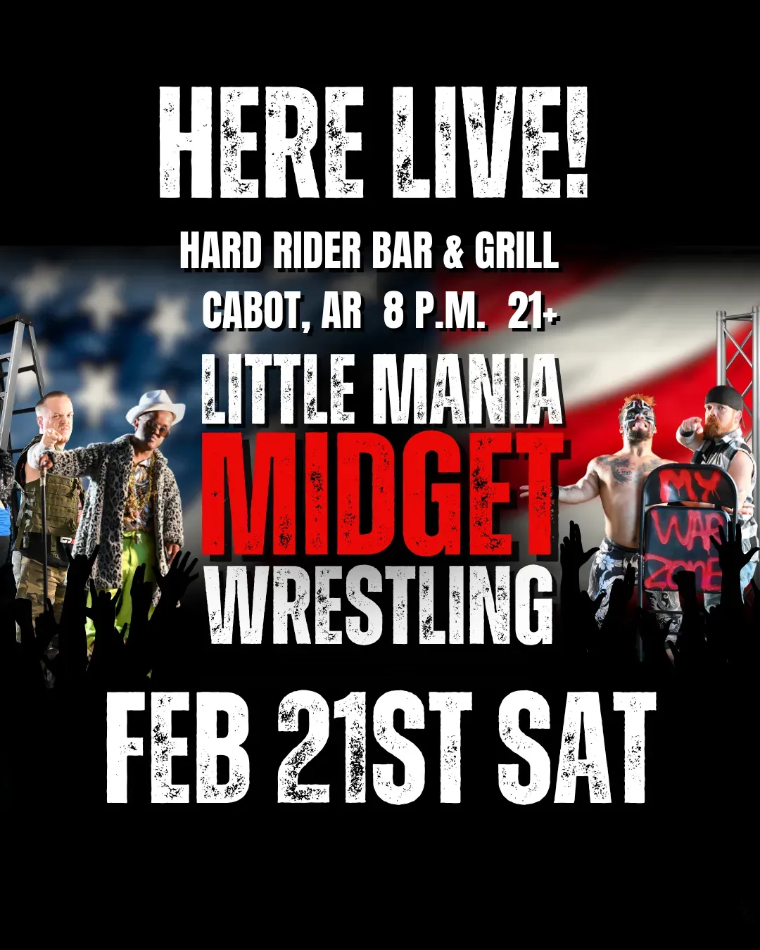 Little Mania Midget Wrestling – Cabot, AR – Feb 21, 2026 flyer