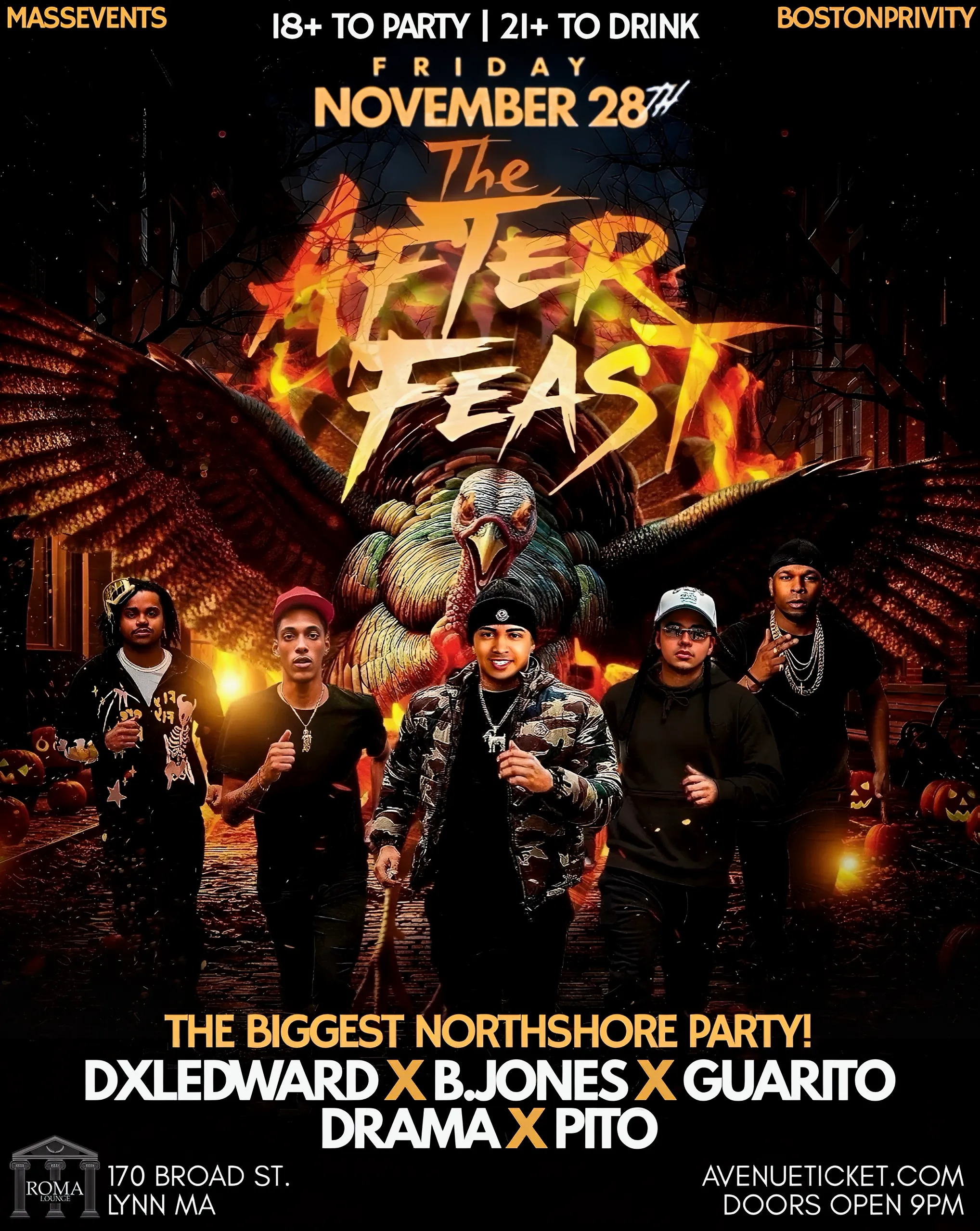The AfterFeast @ Roma Lounge flyer