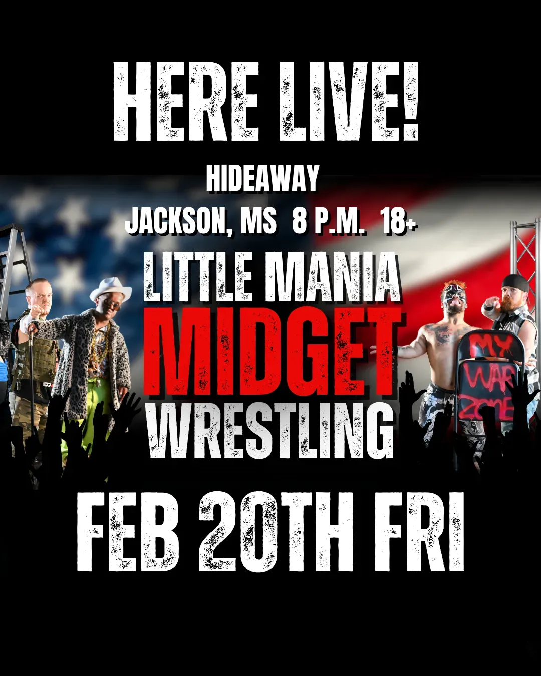 Little Mania Midget Wrestling – Jackson, MS – Feb 20, 2026 flyer