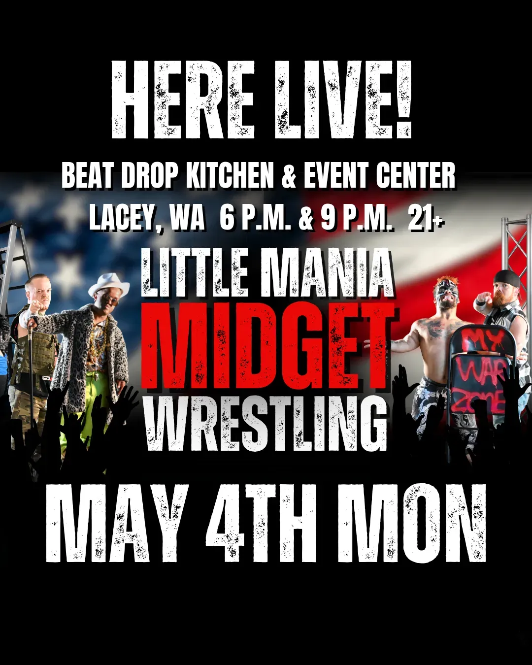 Little Mania Midget Wrestling – Lacey, WA– May 4, 2026 – Buy Now2 flyer