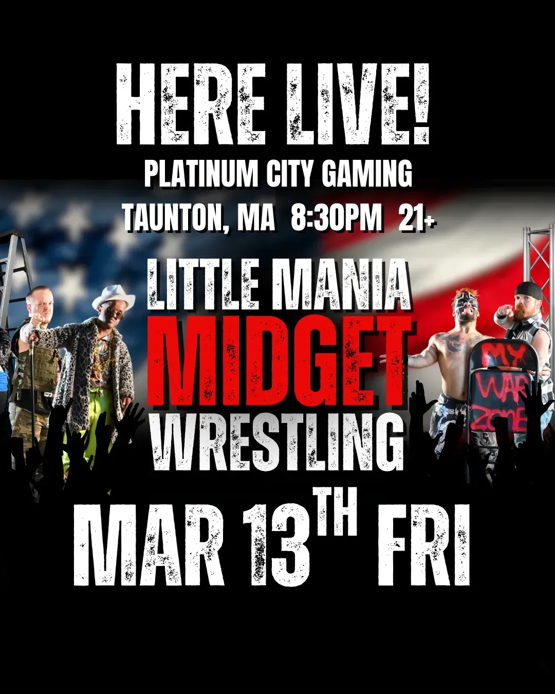 Little Mania Midget Wrestling – Taunton, MA – Mar 13, 2026 – Buy Now flyer