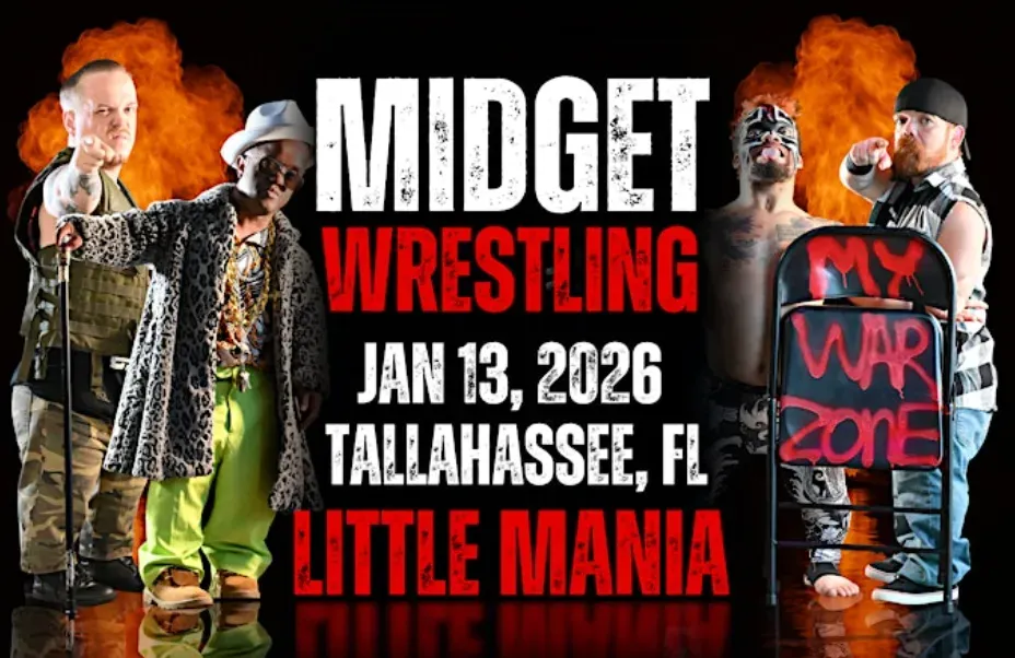 Little Mania Midget Wrestling – Tallahassee, FL – Jan 13, 2026 – Buy Now flyer
