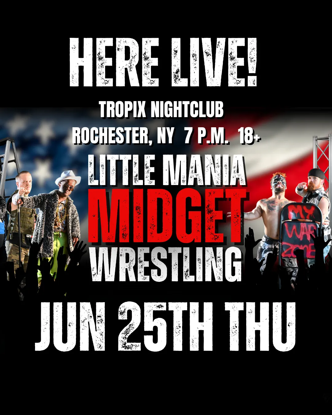 Little Mania Midget Wrestling – Rochester, Ny – June 25, 2026 – Buy Now flyer