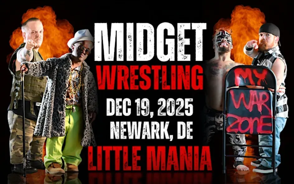 Little Mania Midget Wrestling – Newark, DE – Dec 19, 2025 – Buy Now flyer