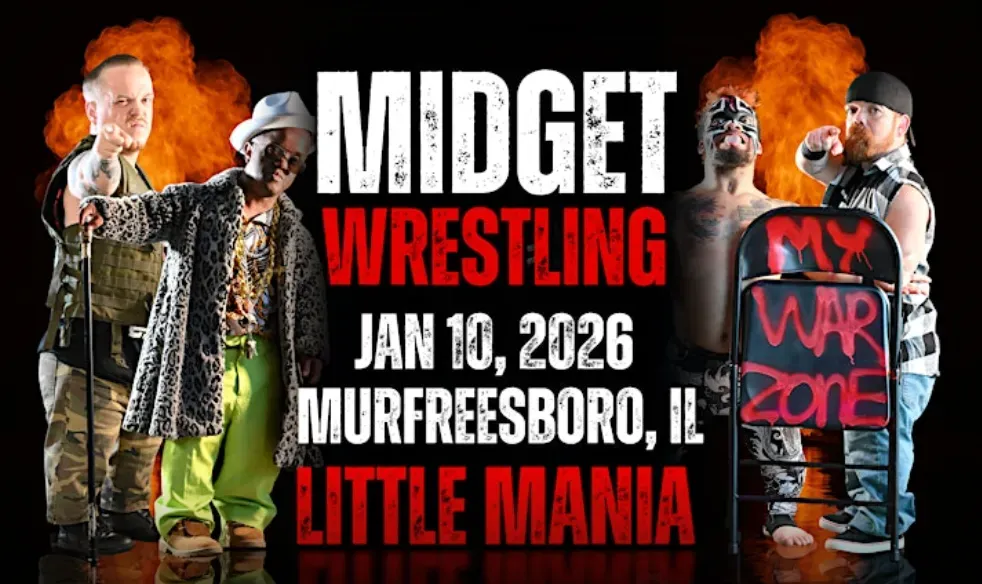 Little Mania Midget Wrestling – Murphysboro, IL – Jan 10, 2026 – Buy Now flyer
